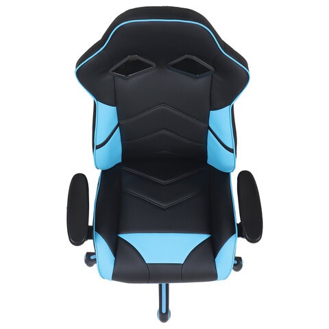 Офисное кресло BRABIX "Storm GM-006", регулируемые подлокотники, экокожа, черное/голубое, 532501 в Стерлитамаке - изображение 7