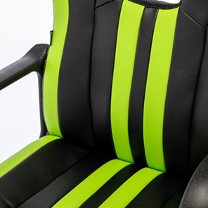 Кресло компьютерное BRABIX "Stripe GM-202", экокожа, черное/зеленое, 532511 в Стерлитамаке - предосмотр 10