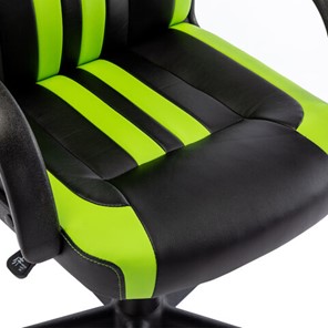 Кресло компьютерное BRABIX "Stripe GM-202", экокожа, черное/зеленое, 532511 в Стерлитамаке - предосмотр 7
