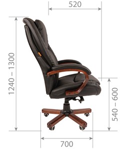 Компьютерное кресло CHAIRMAN 408 кожа черная в Салавате - предосмотр 2