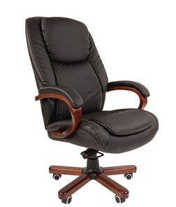 Компьютерное кресло CHAIRMAN 408 кожа черная в Стерлитамаке - предосмотр