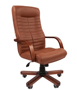 Офисное кресло CHAIRMAN 480 WD, экокожа, цвет коричневый в Салавате