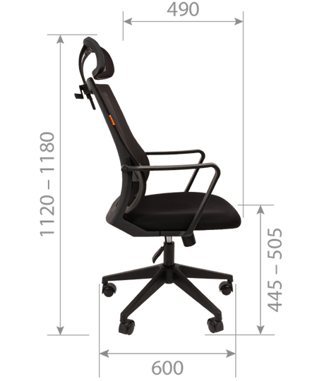 Кресло CHAIRMAN 545 сетка/ткань черный в Стерлитамаке - изображение 4