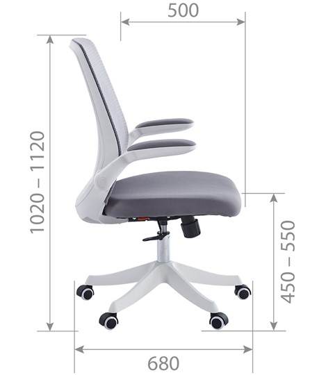 Кресло офисное CHAIRMAN 565, сетчатый акрил серый / полиэстер серый в Стерлитамаке - изображение 4