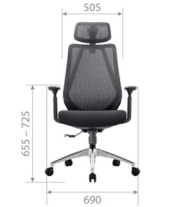 Кресло компьютерное CHAIRMAN 580 Сетчатый акрил серый / Полиэстер черный в Стерлитамаке - предосмотр 1