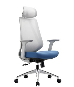 Кресло компьютерное CHAIRMAN 580 Сетчатый акрил белый / Полиэстер голубой в Стерлитамаке - предосмотр