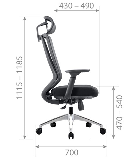 Кресло компьютерное CHAIRMAN 580 Сетчатый акрил серый / Полиэстер черный в Стерлитамаке - изображение 2