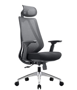 Кресло компьютерное CHAIRMAN 580 Сетчатый акрил серый / Полиэстер черный в Стерлитамаке - предосмотр