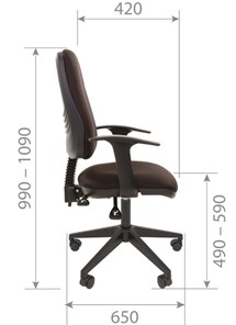 Офисное кресло CHAIRMAN 661 Ткань стандарт 15-21 черная в Уфе - предосмотр 4