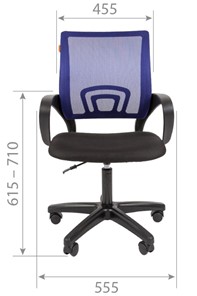 Кресло компьютерное CHAIRMAN 696 black LT, голубое в Стерлитамаке - предосмотр 1