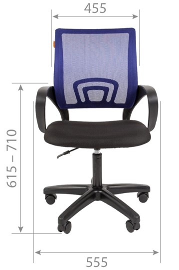 Кресло компьютерное CHAIRMAN 696 black LT, голубое в Стерлитамаке - изображение 1