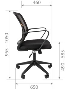 Офисное кресло CHAIRMAN 698 black TW-69, ткань, цвет красный в Стерлитамаке - предосмотр 2