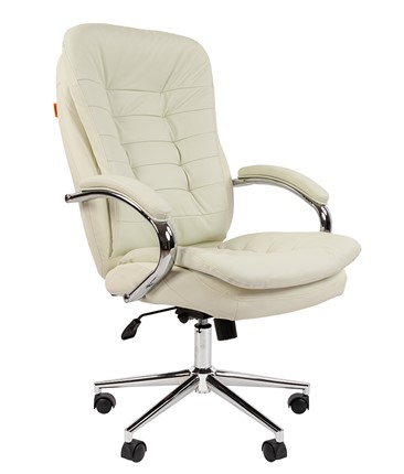 Кресло офисное CHAIRMAN 795 кожа, цвет белый в Стерлитамаке - изображение