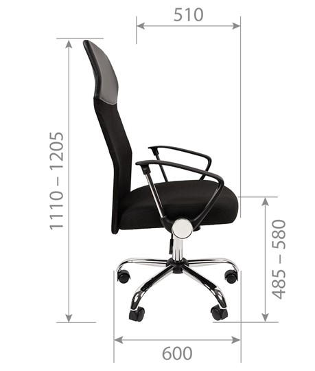 Компьютерное кресло CHAIRMAN CH610 N, черный в Стерлитамаке - изображение 2