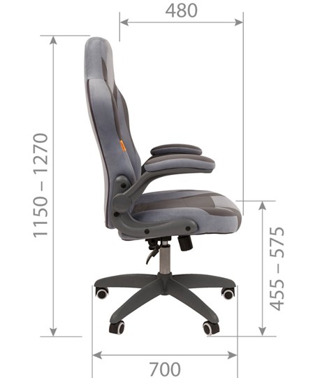 Офисное кресло CHAIRMAN Game 55 цвет TW голубой/серый в Стерлитамаке - изображение 2