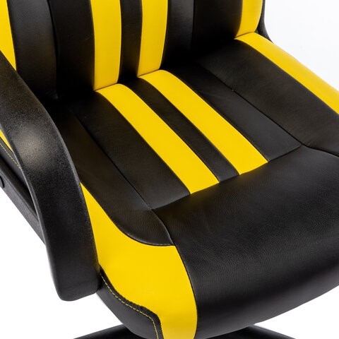 Офисное кресло RABIX "Stripe GM-202", экокожа, черное/желтое, 532510 в Стерлитамаке - изображение 6