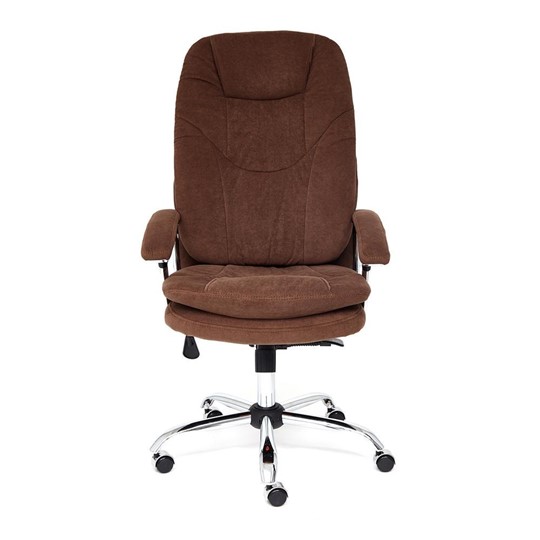 Кресло компьютерное SOFTY LUX флок, коричневый, арт.13595 в Стерлитамаке - изображение 1