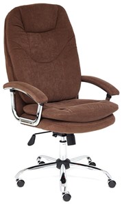 Кресло компьютерное SOFTY LUX флок, коричневый, арт.13595 в Стерлитамаке - предосмотр