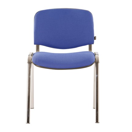 Офисный стул Brabix Iso CF-001 (хромированный каркас, ткань синяя с черным) 531422 в Стерлитамаке - изображение