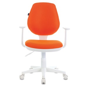 Компьютерное кресло Brabix Fancy MG-201W (с подлокотниками, пластик белый, оранжевое) 532410 в Стерлитамаке - предосмотр