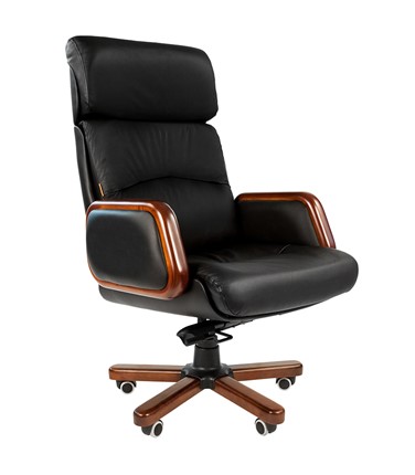 Кресло CHAIRMAN 417 кожа черная в Салавате - изображение