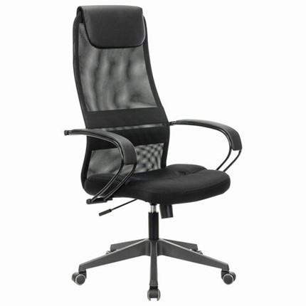 Компьютерное кресло Brabix Premium Stalker EX-608 PL (ткань-сетка/кожзам, черное) 532090 в Стерлитамаке - изображение