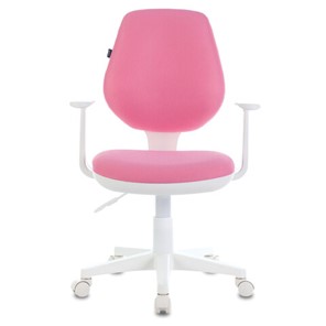 Кресло офисное Brabix Fancy MG-201W (с подлокотниками, пластик белый, розовое) в Стерлитамаке