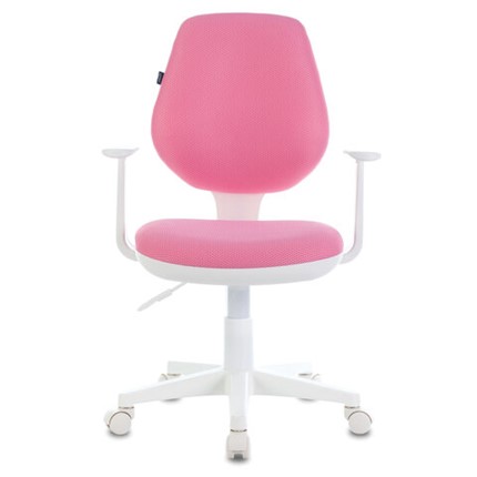 Кресло офисное Brabix Fancy MG-201W (с подлокотниками, пластик белый, розовое) 532409 в Стерлитамаке - изображение