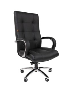 Кресло офисное CHAIRMAN 424 Кожа черная в Салавате