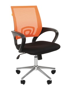 Кресло компьютерное CHAIRMAN 696 CHROME Сетка TW-66 (оранжевый) в Стерлитамаке - предосмотр
