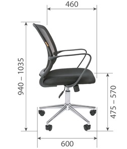 Офисное кресло CHAIRMAN 698 CHROME new Сетка TW-69 (красный) в Стерлитамаке - предосмотр 4