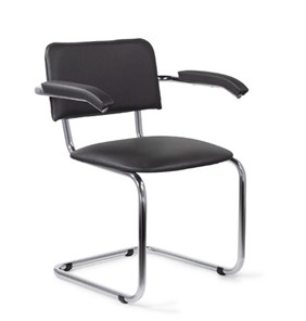 Офисный стул Sylwia chrome arm P60, кож/зам V в Уфе