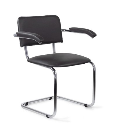Офисный стул Sylwia chrome arm P60, кож/зам V в Стерлитамаке - изображение