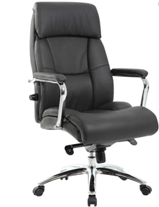 Кресло из натуральной кожи BRABIX PREMIUM "Phaeton EX-502", хром, черное, 530882 в Стерлитамаке