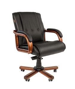 Кресло CHAIRMAN 653M кожа черная в Салавате - предосмотр