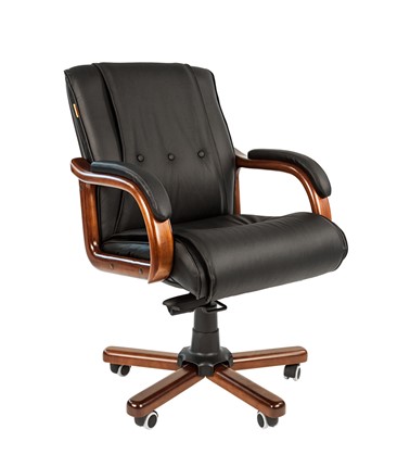 Кресло CHAIRMAN 653M кожа черная в Уфе - изображение