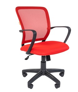 Офисное кресло CHAIRMAN 698 black TW-69, ткань, цвет красный в Стерлитамаке - предосмотр