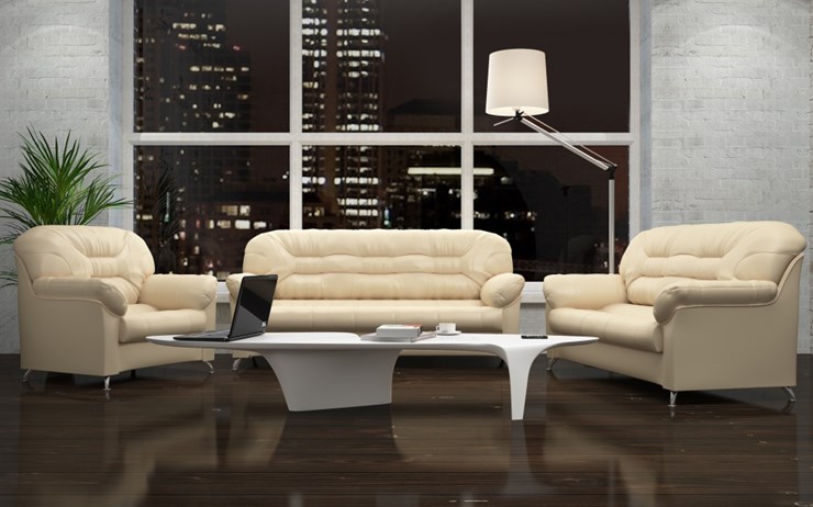 Прямой диван Парм двухместный, экокожа в Стерлитамаке - изображение 2
