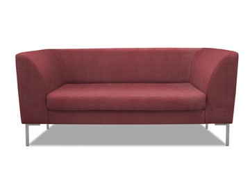 Офисный диван мягкий Сиеста 2-местный, ткань Сахара / красная С30 в Стерлитамаке