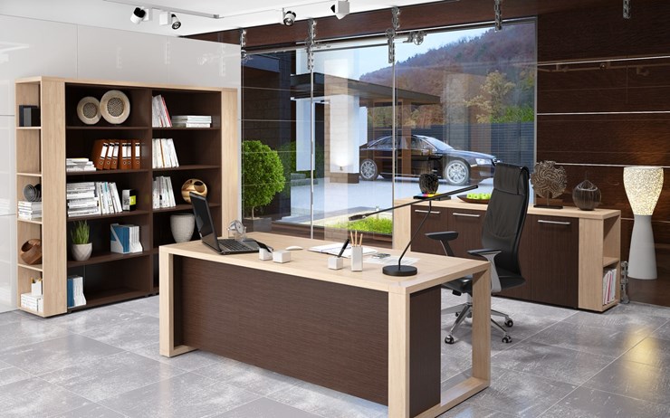 Кабинет руководителя ALTO с высоким шкафом для одежды, низким для документов и журнальным столиком в Стерлитамаке - изображение 3