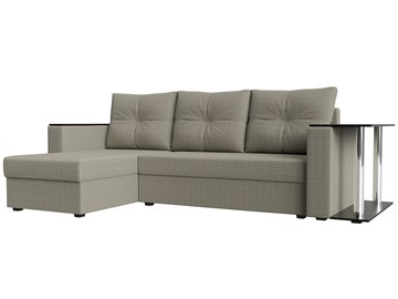 Угловой диван с оттоманкой Атланта Лайт, Корфу 02 (рогожка) в Уфе