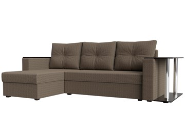 Угловой диван с оттоманкой Атланта Лайт, Корфу 03 (рогожка) в Уфе