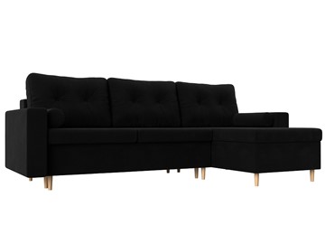 Угловой диван для гостиной Белфаст, Черный (микровельвет) в Стерлитамаке