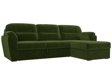 Угловой диван для гостиной Бостон, Зеленый (микровельвет) в Стерлитамаке