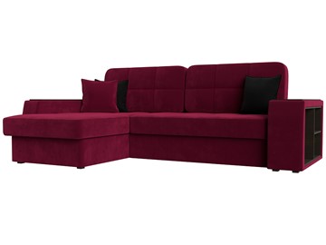 Угловой диван с оттоманкой Брюссель, Бордовый (микровельвет) в Уфе