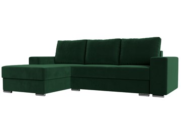 Угловой диван с оттоманкой Дрезден, Зеленый (Велюр) НПБ в Стерлитамаке