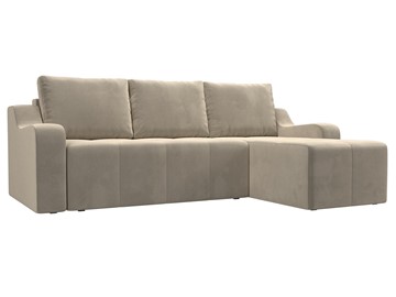 Угловой диван для гостиной Элида, Бежевый (микровельвет) в Стерлитамаке