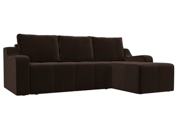 Угловой раскладной диван Элида, Коричневый (микровельвет) в Стерлитамаке