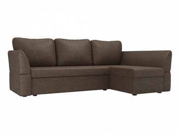 Угловой диван с оттоманкой Гесен, Коричневый (рогожка) в Стерлитамаке