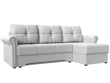Угловой раскладной диван Леон боннель, Белый (Экокожа) в Стерлитамаке